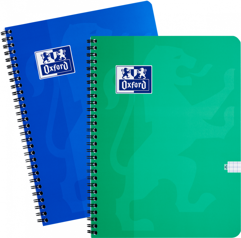 2x Kołonotatnik Oxford Esse, A5, w kratkę, 80 kartek, okładka kartonowa, mix kolorów