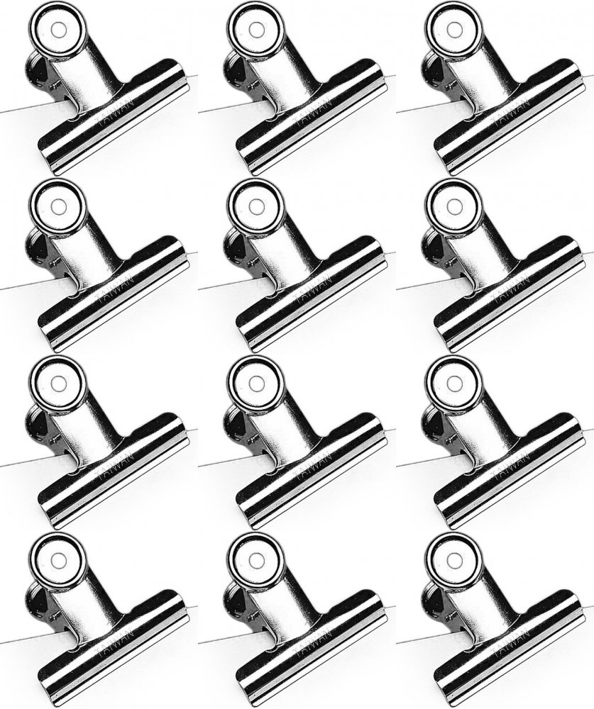 12x Klip biurowy Leniar, 60mm, 1 sztuka, srebrny
