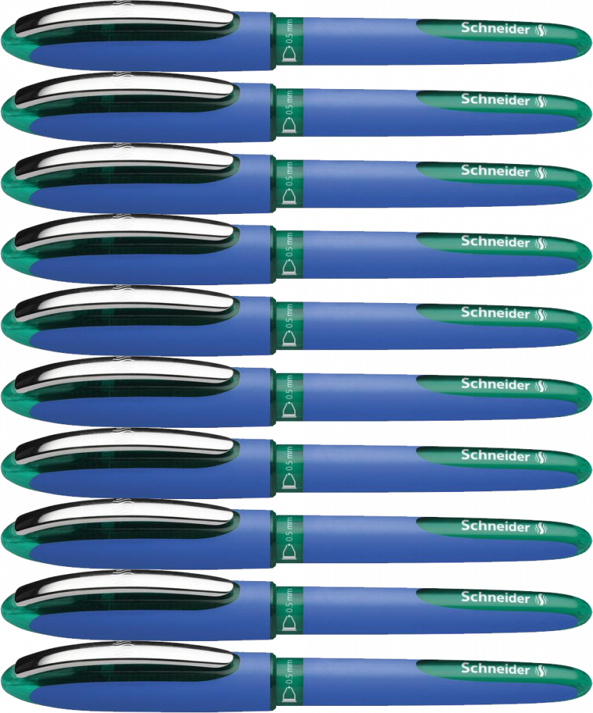 10x Pióro kulkowe Schneider One Hybrid C, 0.5 mm, zielony