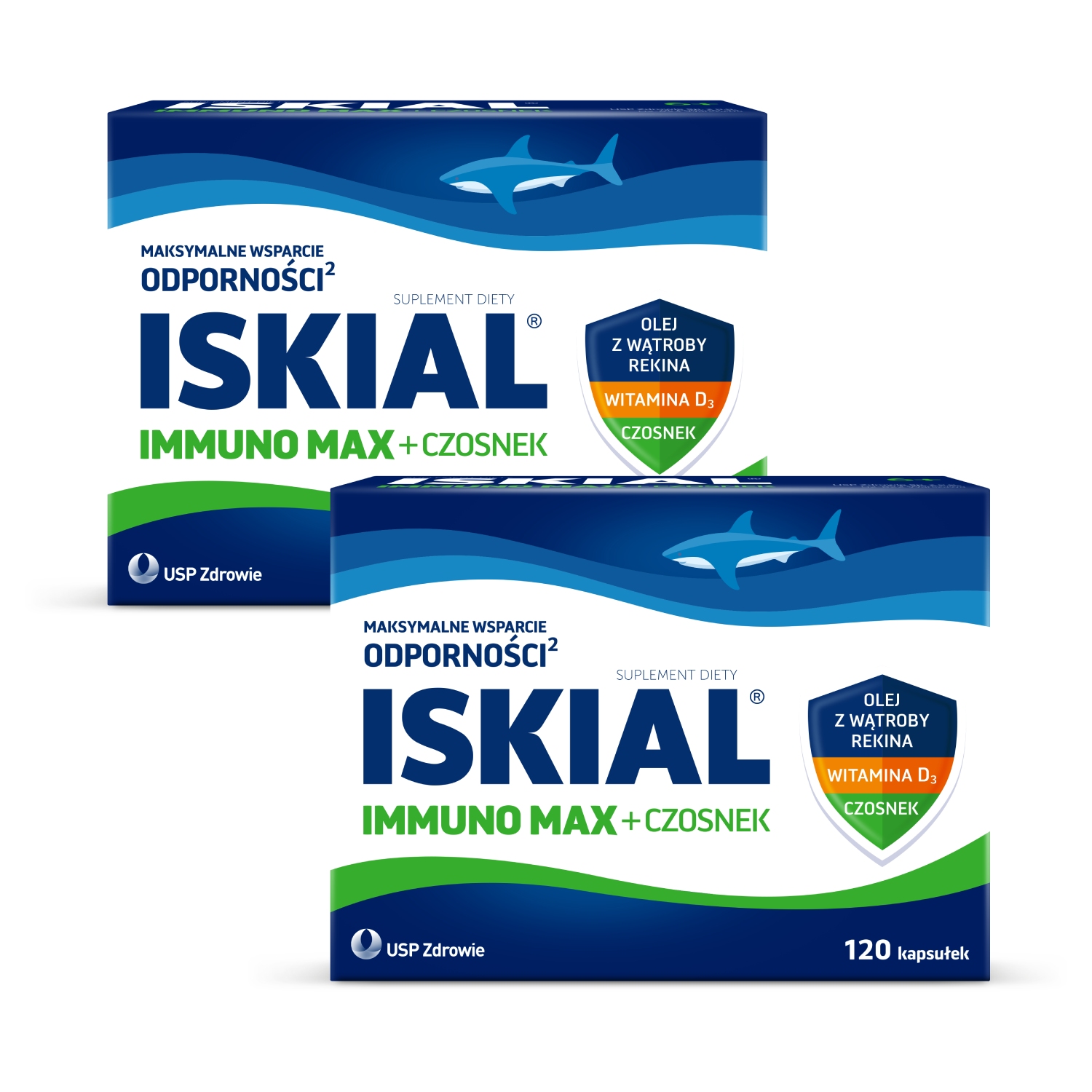 Zestaw: 2 x iskial max + czosnek, 120 kapsułek