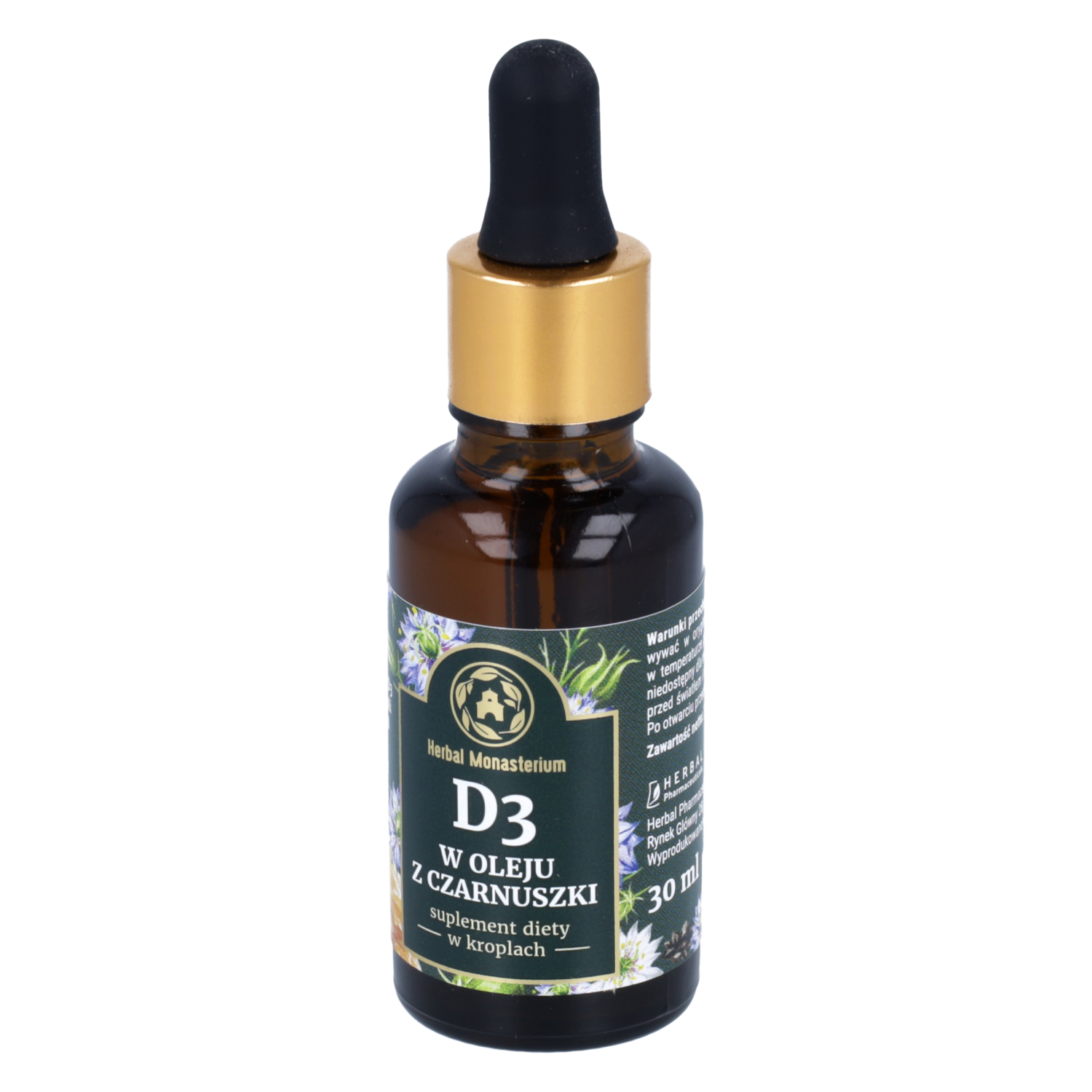 Herbal monasterium d3 2000 w oleju z czarnuszki, 30 ml