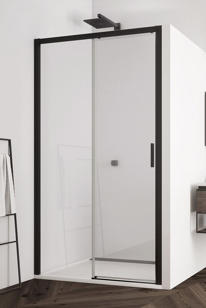 Ronal Top Line S drzwi prysznicowe 100 cm lewe czarny mat/szkło przezroczyste TLS2G1000607