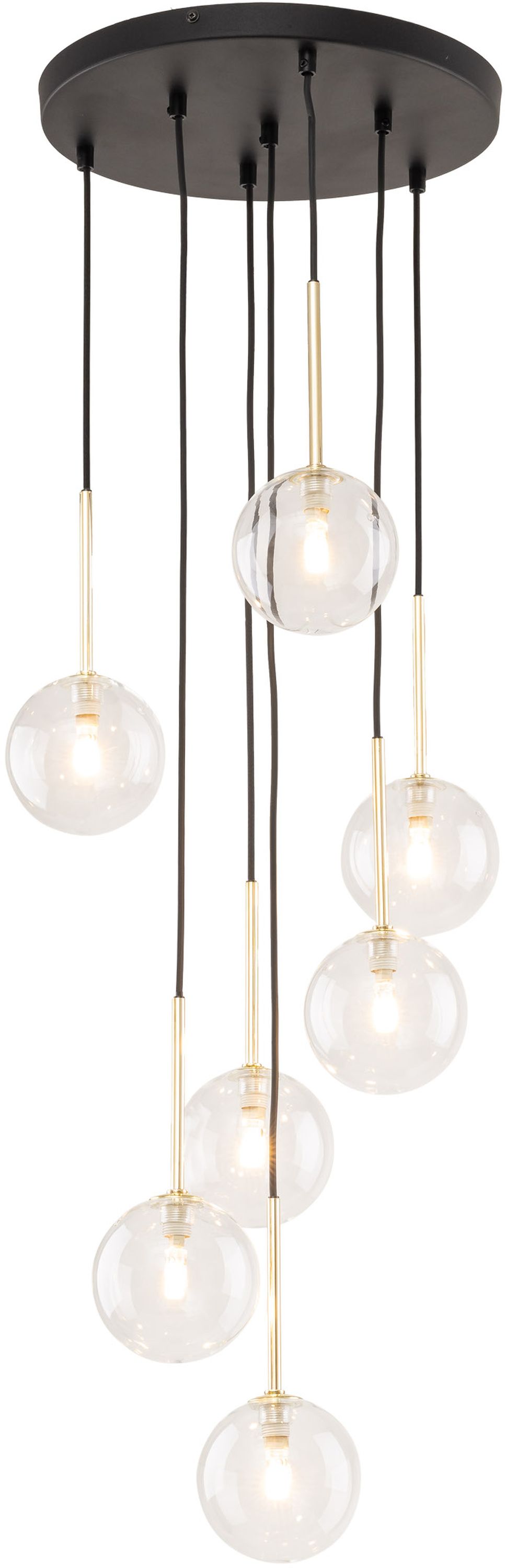 TK Lighting Nilos lampa wisząca 7x6W czarny/złoty 5362