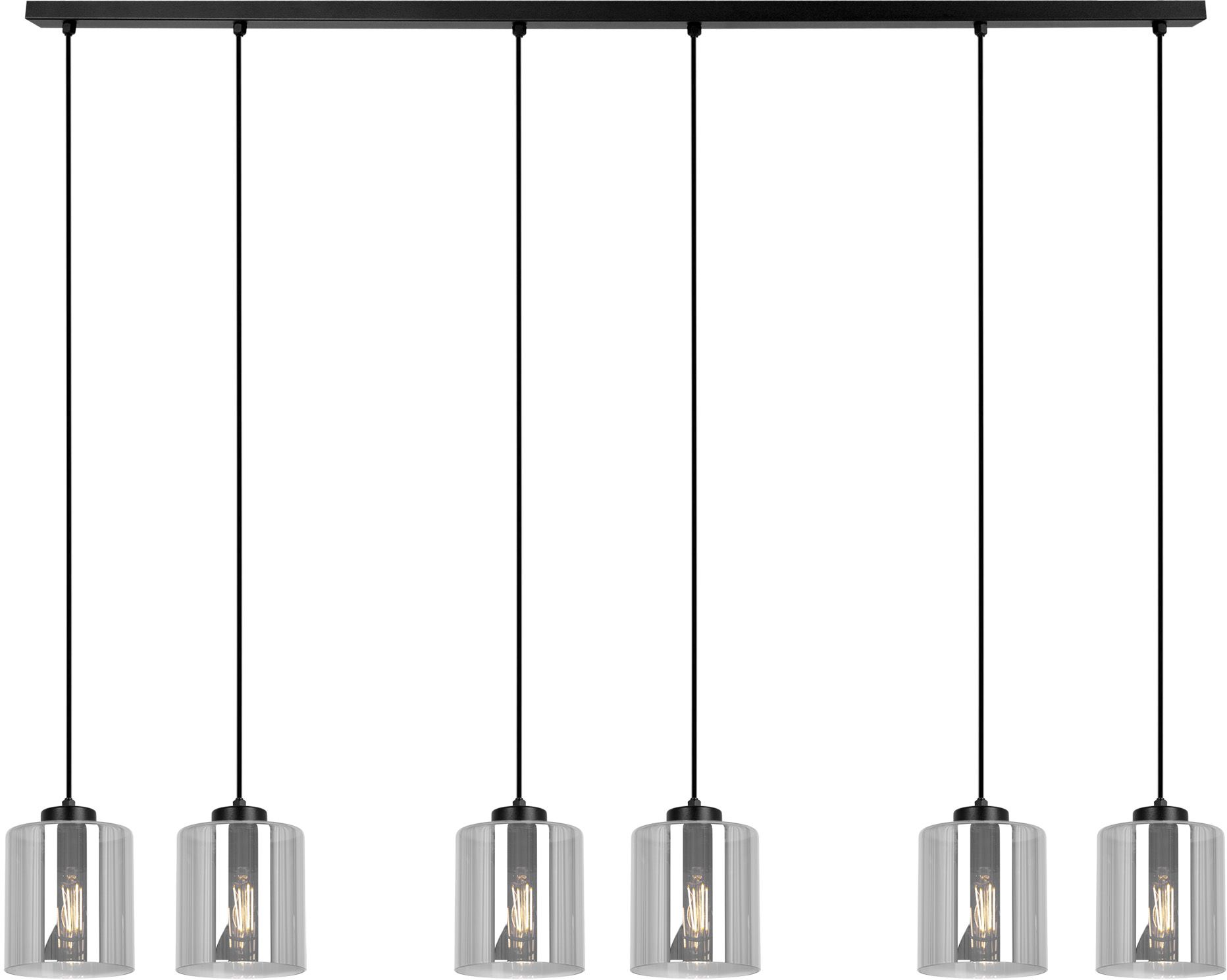 Kaja Miri lampa wisząca 6x15 W czarna-grafitowa K-5577