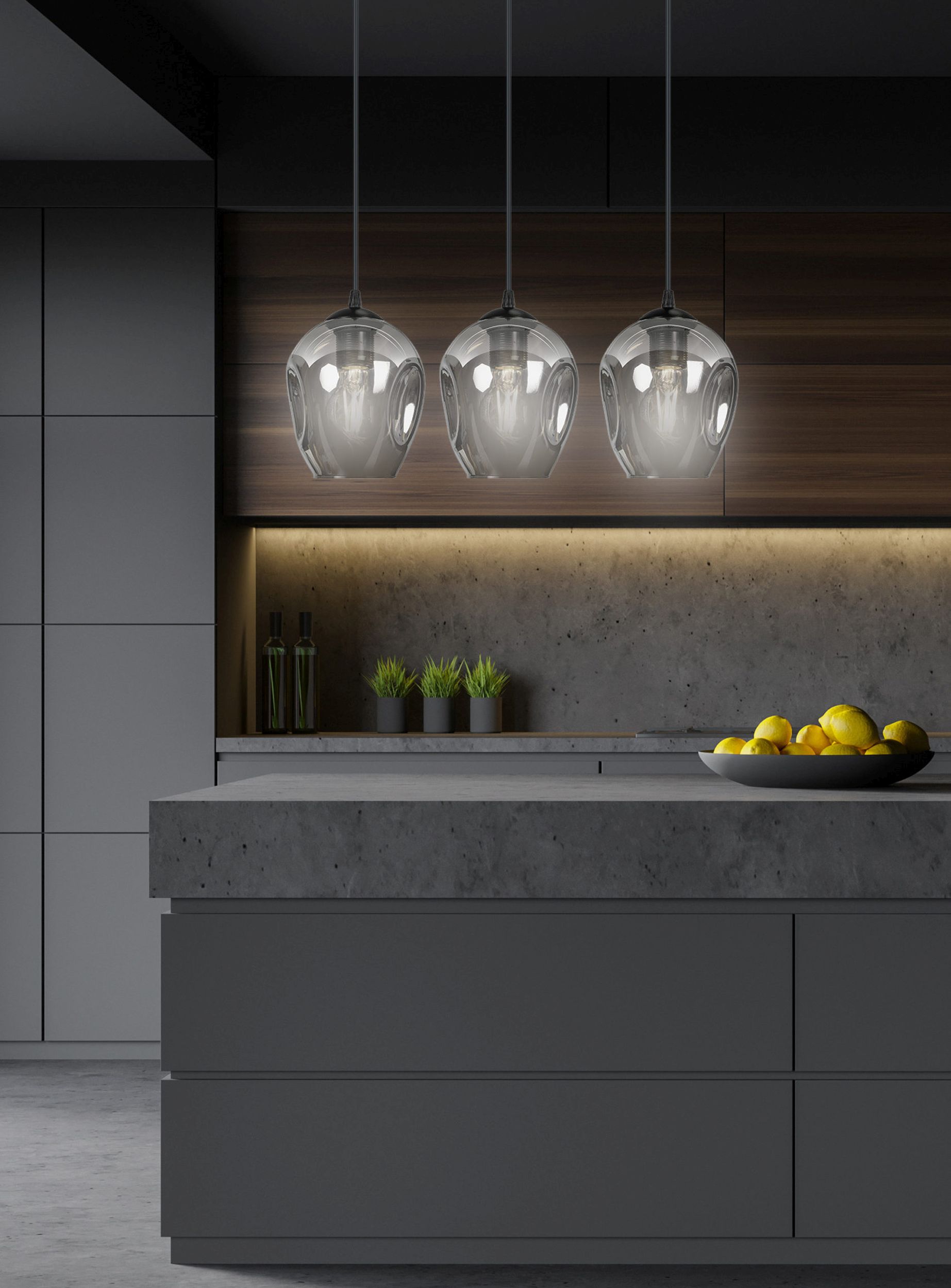 Emibig Istar lampa wisząca 3x15 W czarna-grafitowa 680/3