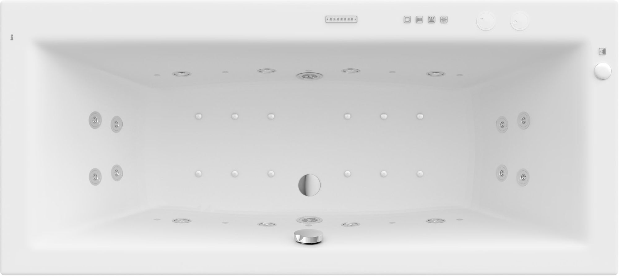 Roca Vita wanna prostokątna 180x80 cm z hydromasażem Effects Gold Opcja biała A24T080000