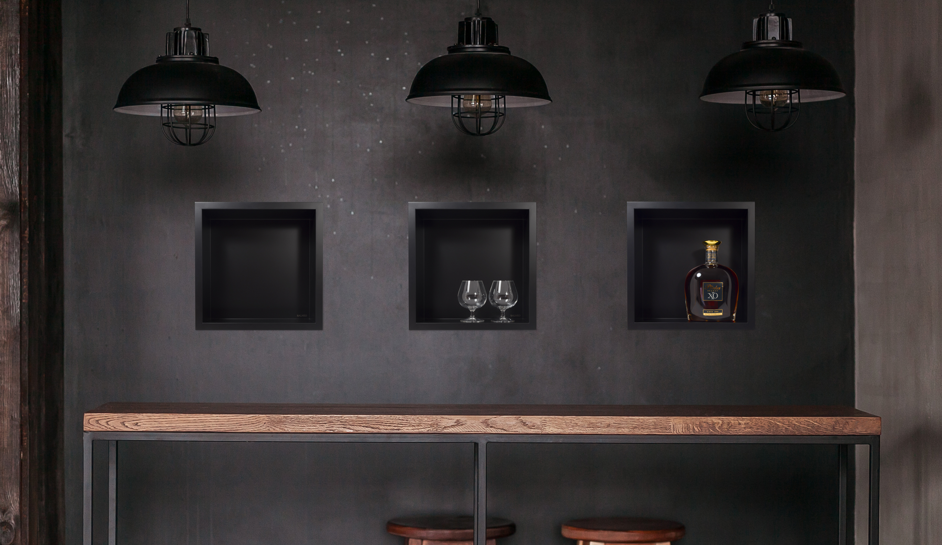 Balneo Wall-Box One Black półka wnękowa 30x30x7 cm czarna OB-BL1