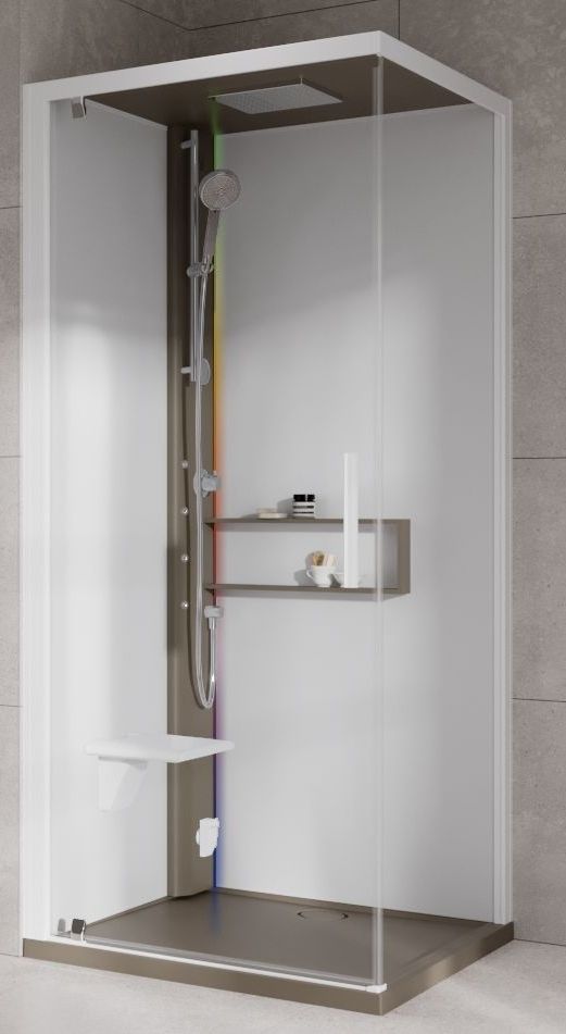 Novellini Glax 2 2.0 G+F kabina z hydromasażem 90 cm kwadratowa lewa parowa z brodzikiem corda G22GF99SM5-1TU