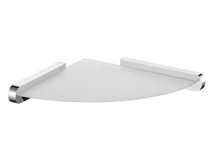 Bisk Futura silver półka narożna chrom/szkło mrożone 02984 - Wysyłka w 24h