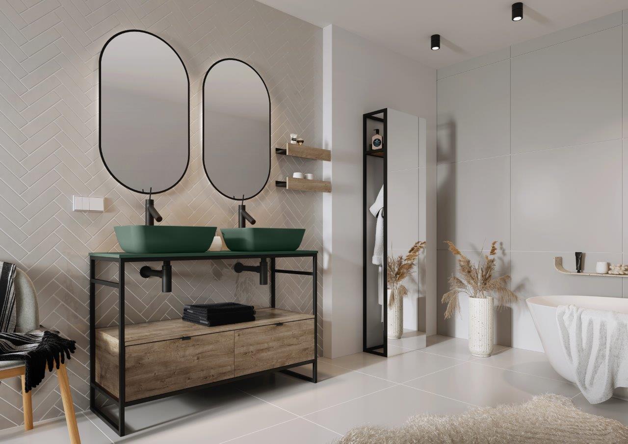 Elita Indus konsola 120x45,5x81 cm podumywalkowa stojąca black matt RE151200077160