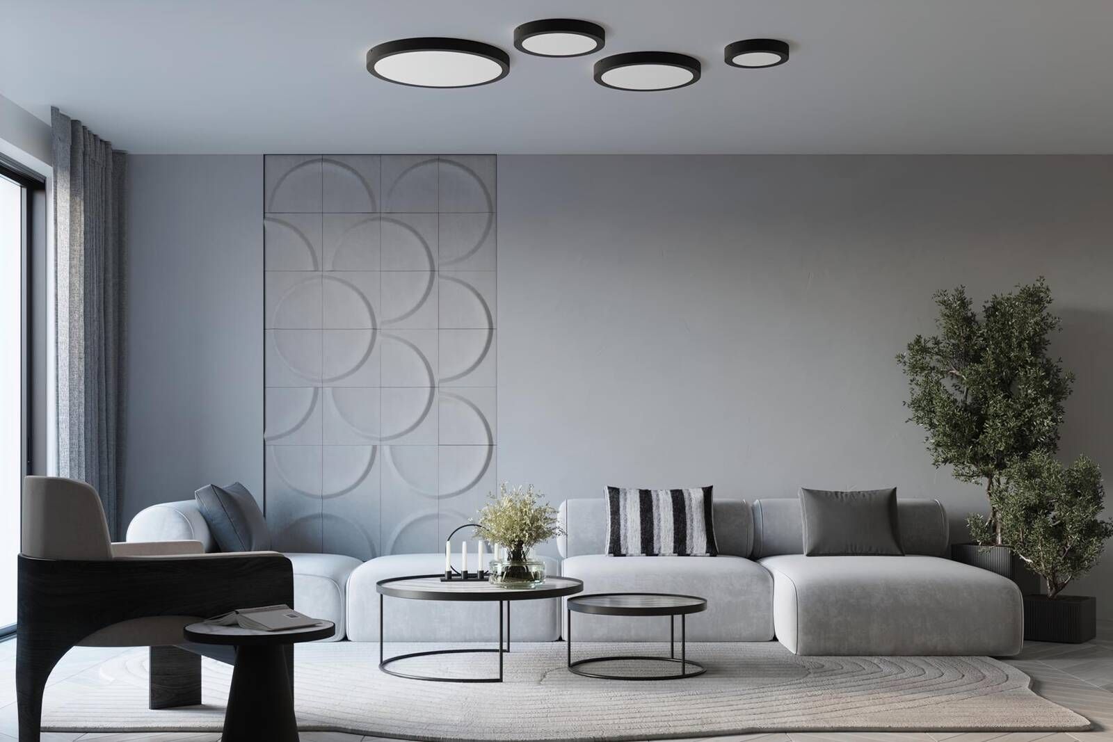 Sollux Lighting Onyx plafon 1x65 W czarny SL.1248