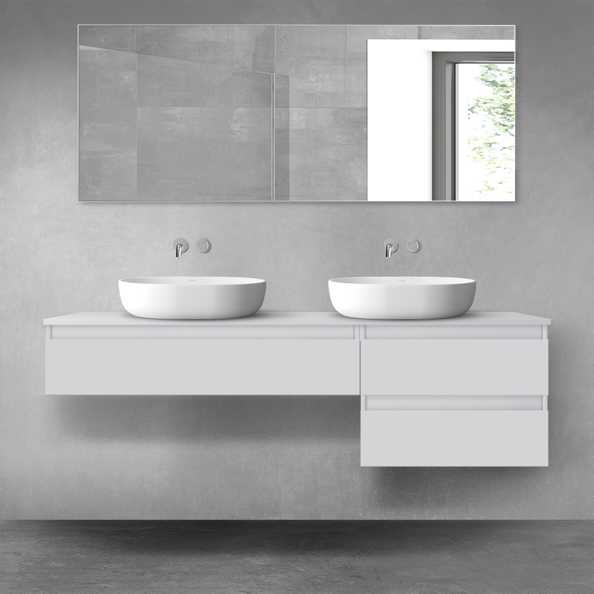 Oltens Vernal zestaw mebli łazienkowych 160 cm z blatem szary mat 68328700 - Wysyłka w 24h