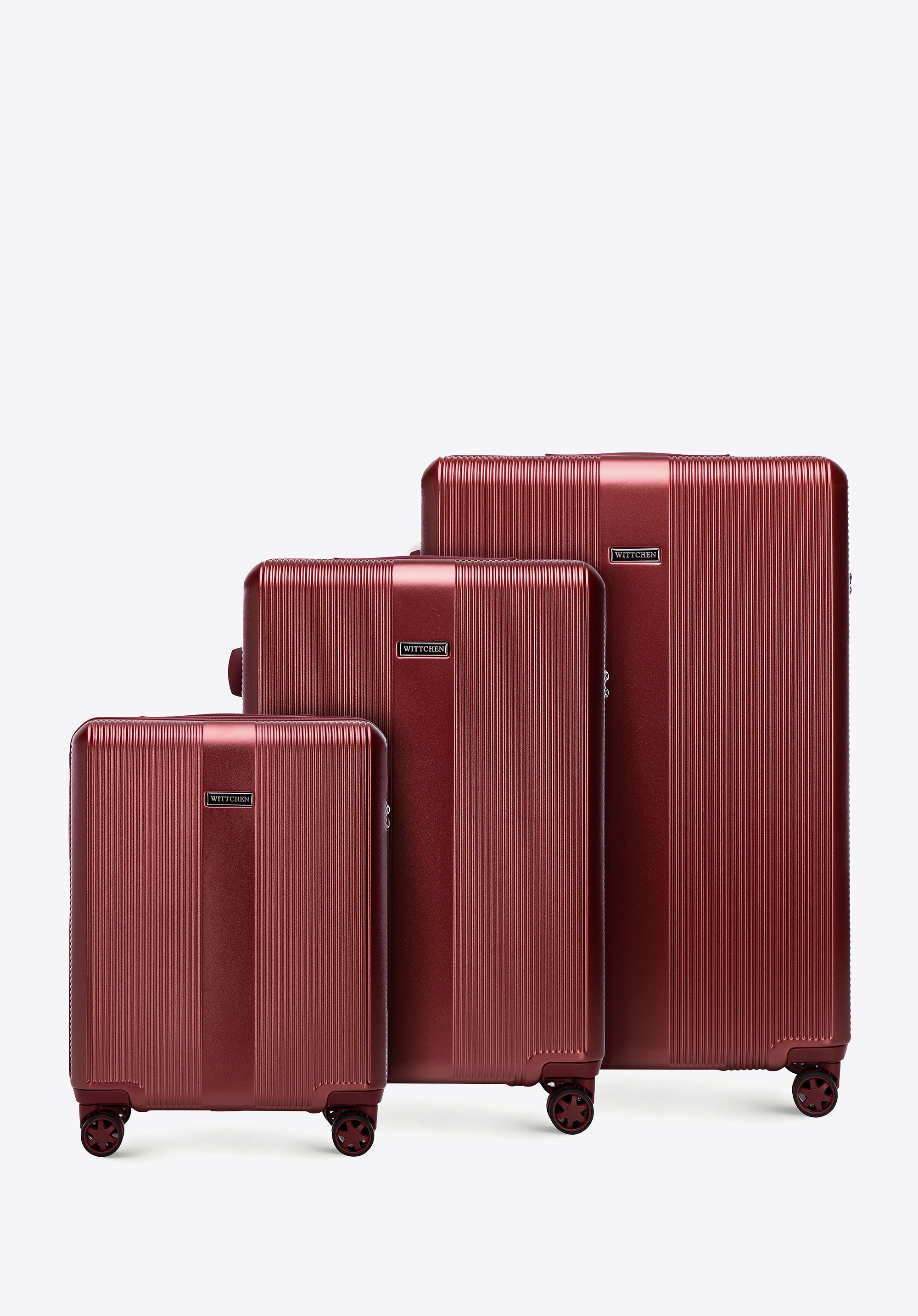 Zestaw walizek z polikarbonu burgund