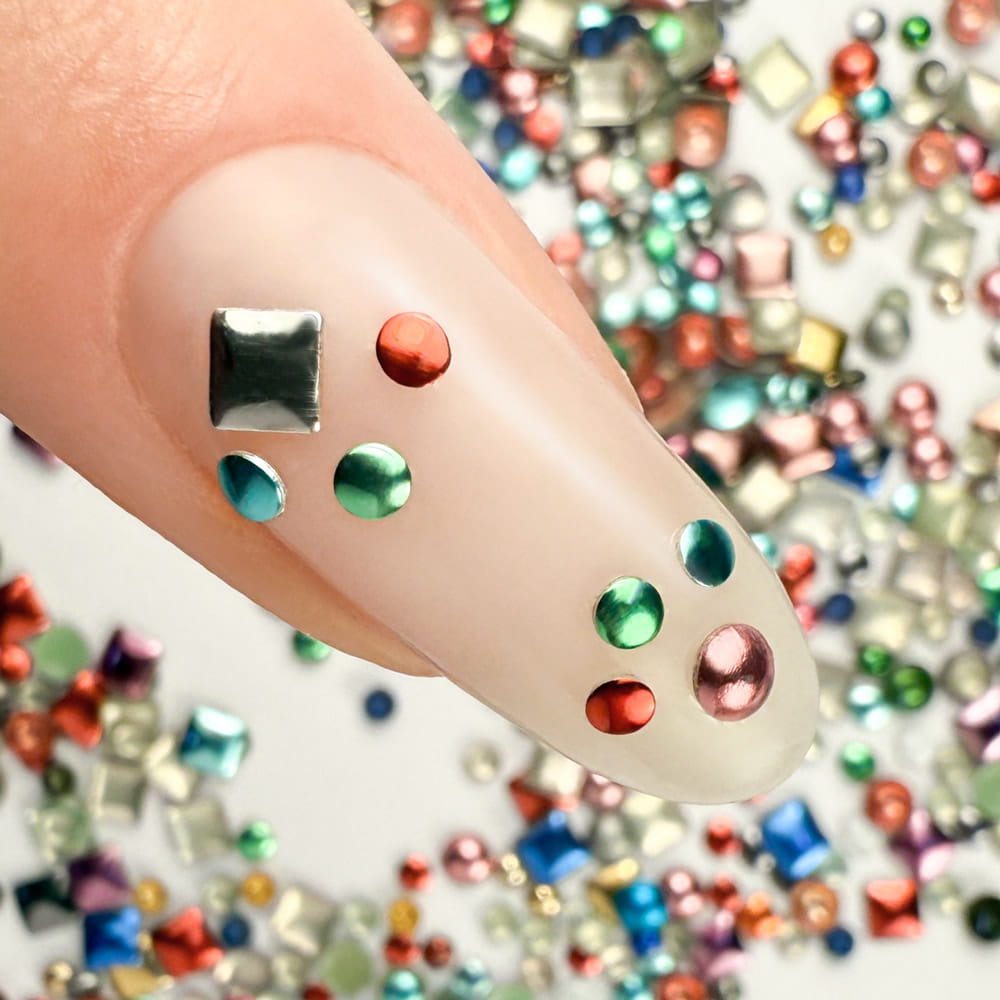 ShinePins gładkie ćwieki błyskotki ozdoby do paznokci mix NTN Premium 5g