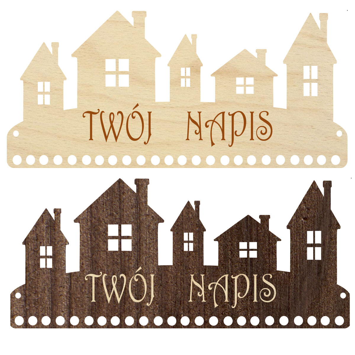 Kalendarz adwentowy drewniany tabliczka domek święta prezent Baza IMIĘ napis LOGO