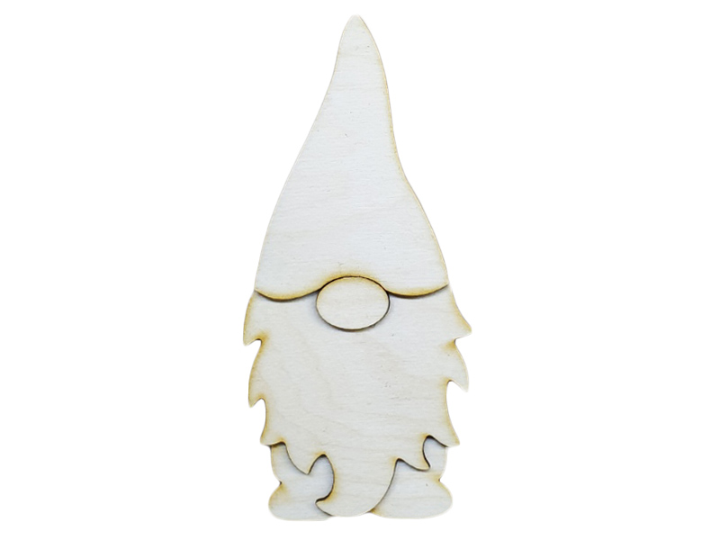 Drewniana zawieszka, świąteczna bombka, ozdoba, skrzat gnom krasnal 12 cm, naturalne drewno