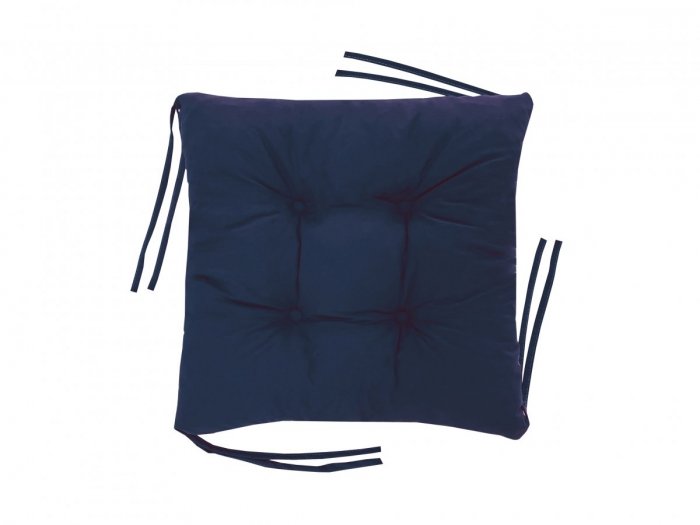 Poduszka na krzesło, pikowana wiązana 40x40 cm - granat