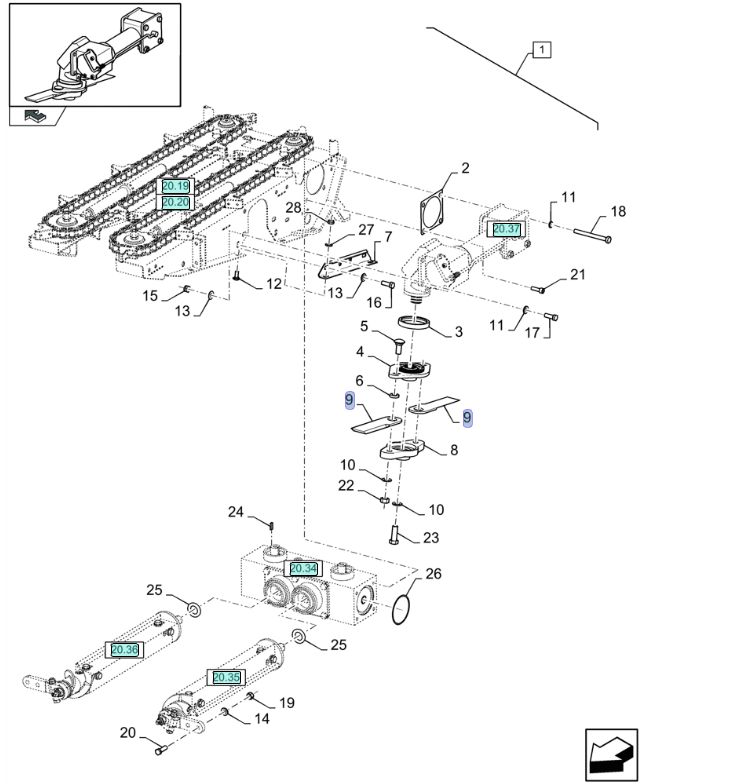 Nóż rozdrabniacza hedera 84340041 47818715 New Holland CNH