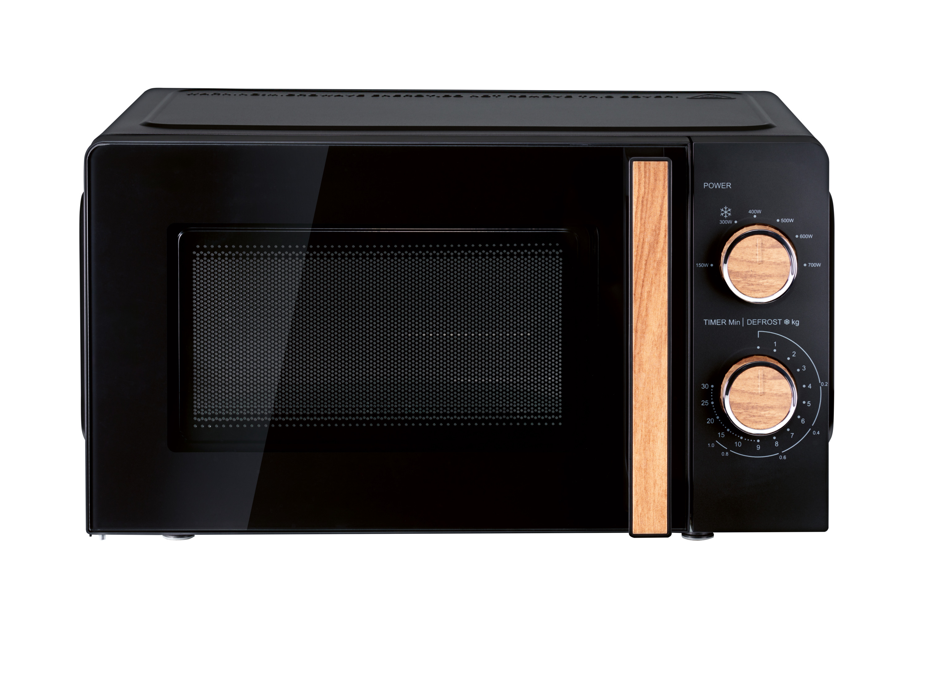 Silvercrest Kitchen Tools Kuchenka mikrofalowa z elementami w optyce drewna, 700 W, czarny