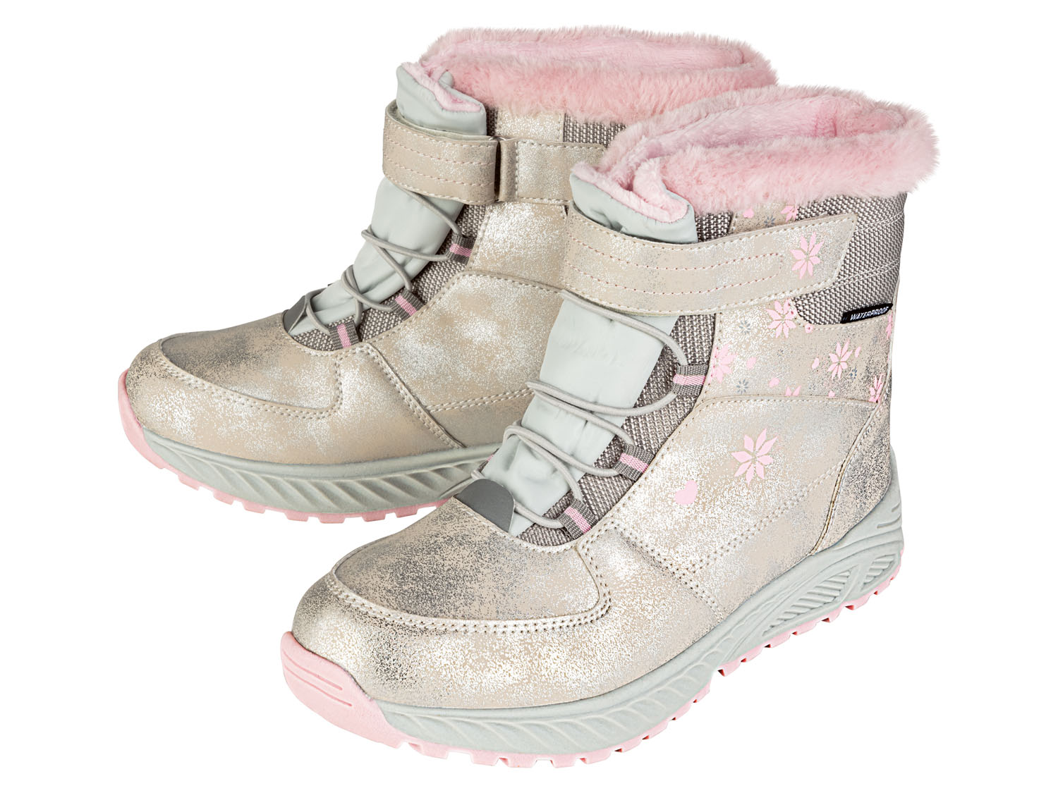 pepperts! Dziewczęce buty zimowe z ciepłą wyściółką, wodoodporne Srebrny, 37