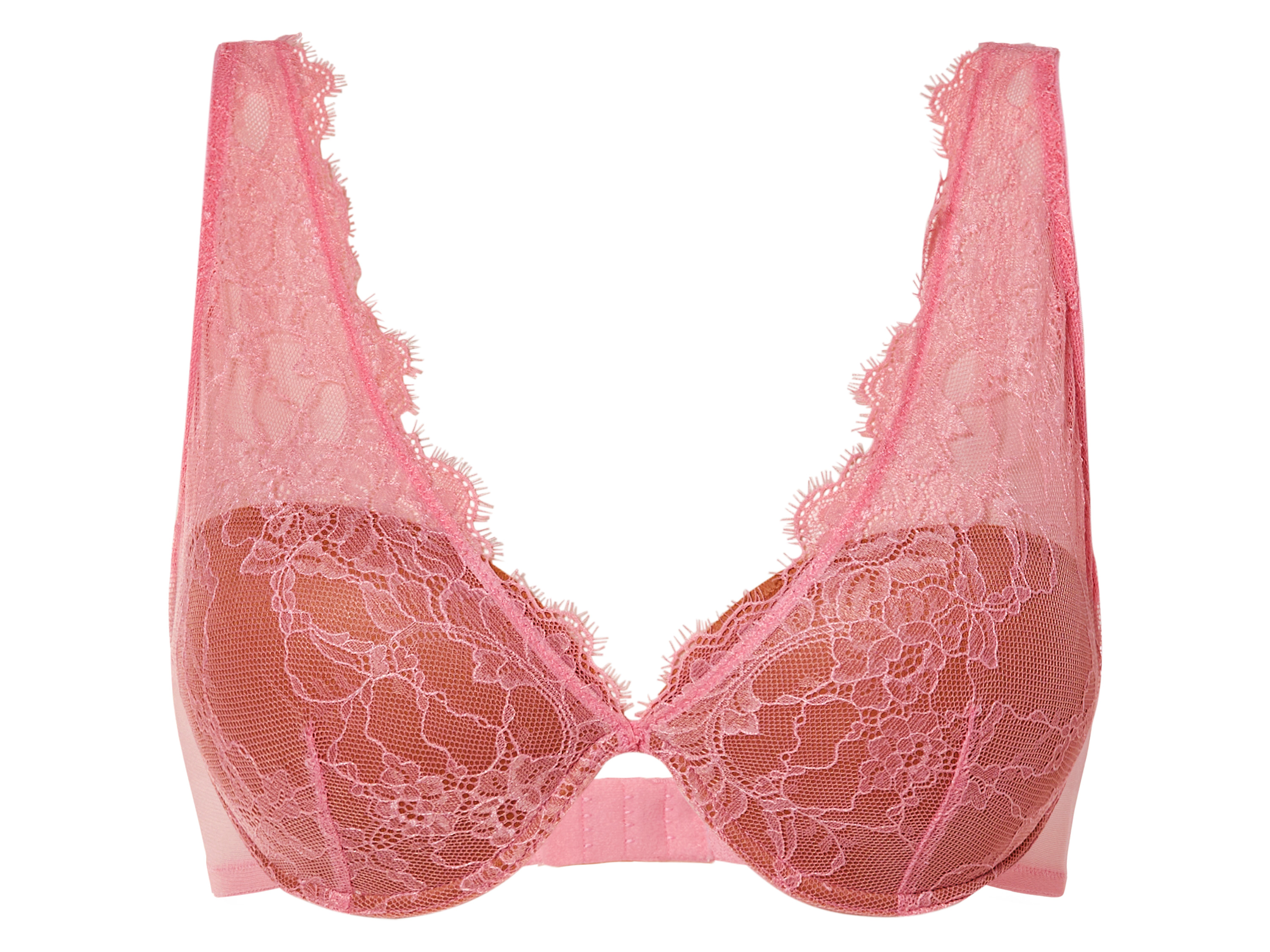 esmara Biustonosz z fiszbinami i koronką 80C, Różowy
