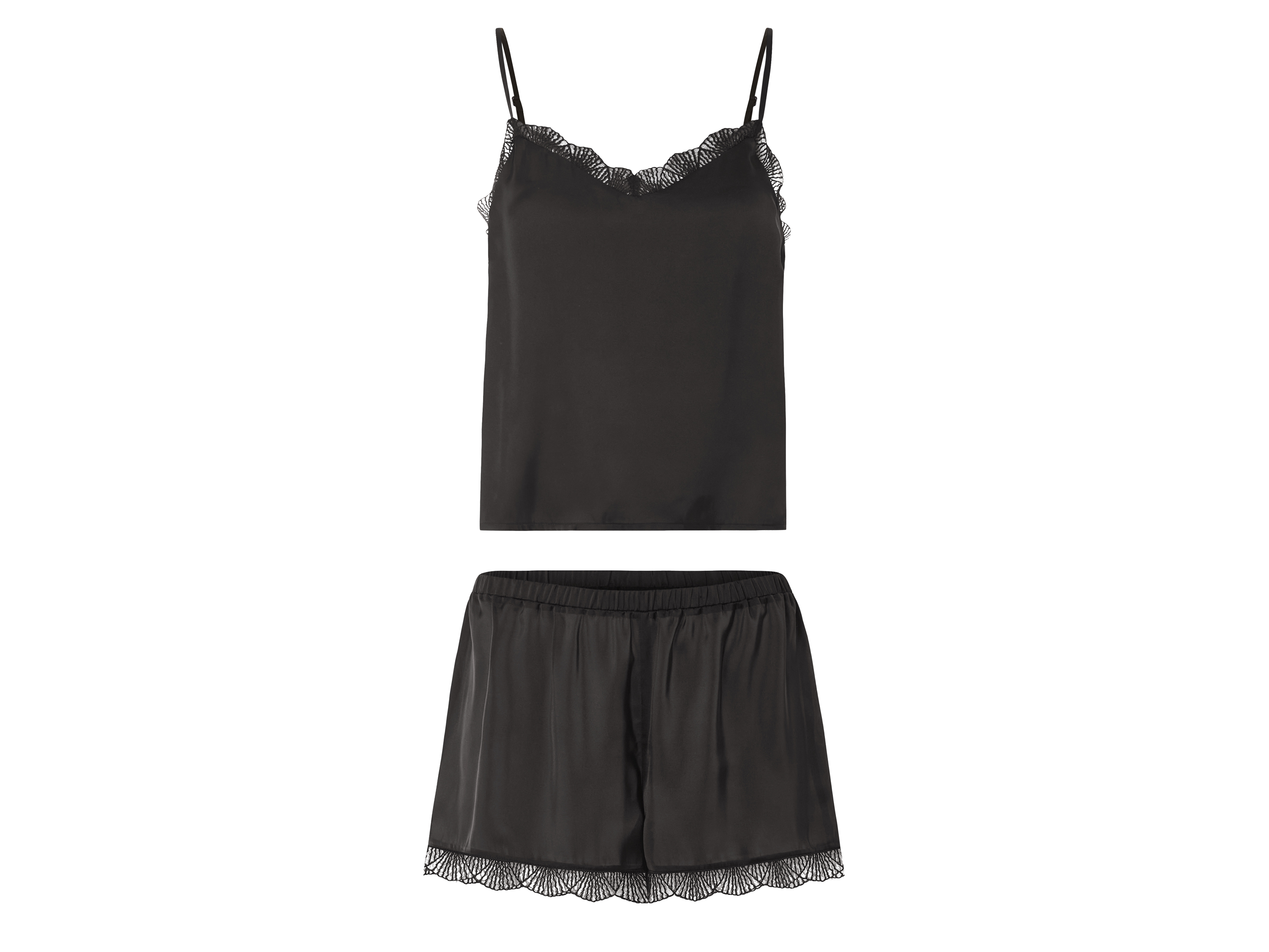 esmara Piżama satynowa damska Czarny, L44/46