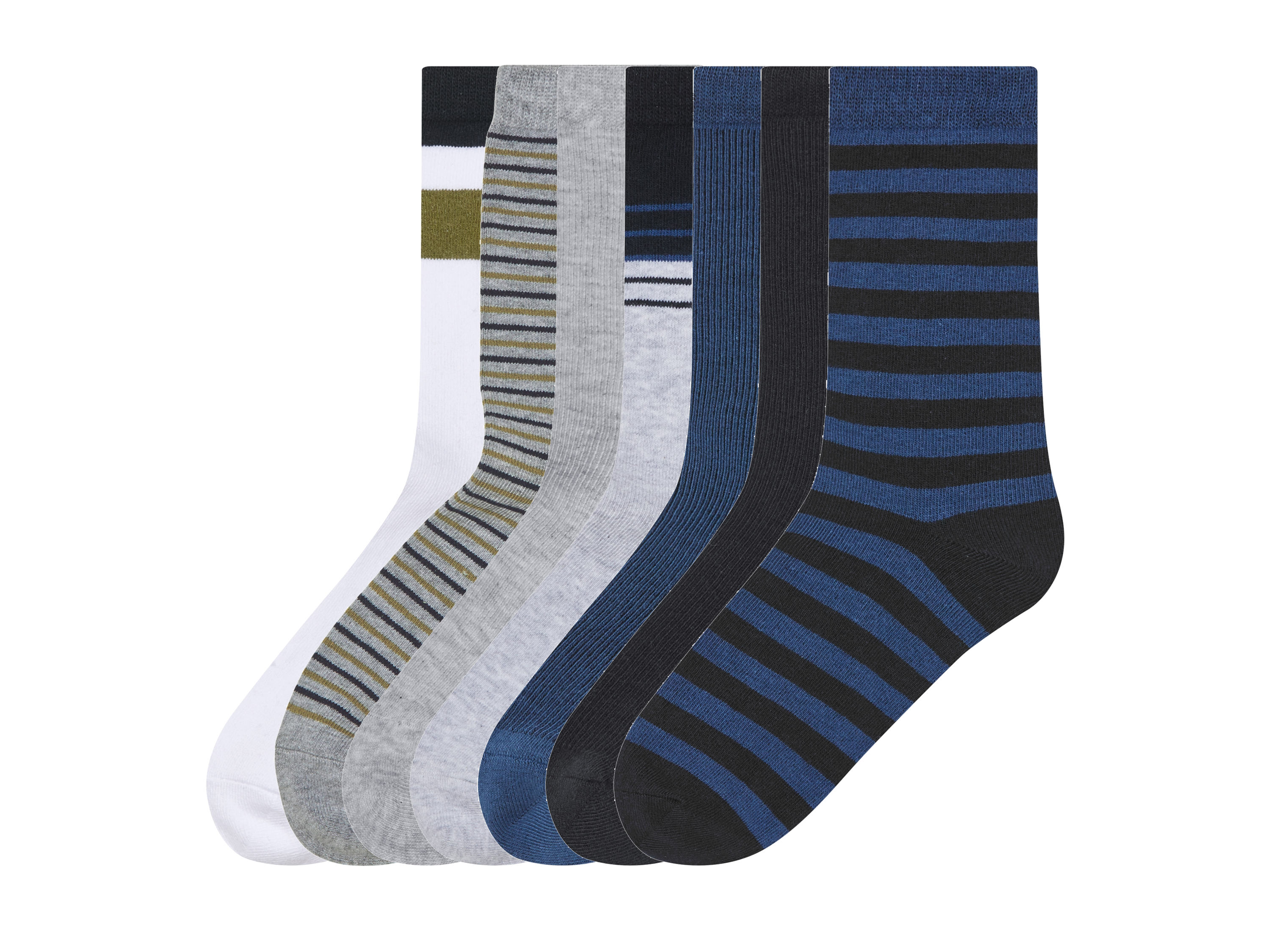 esmara Skarpetki dziecięce, 7 par Paski/biały/szary/niebieski/granatowy, 39/42