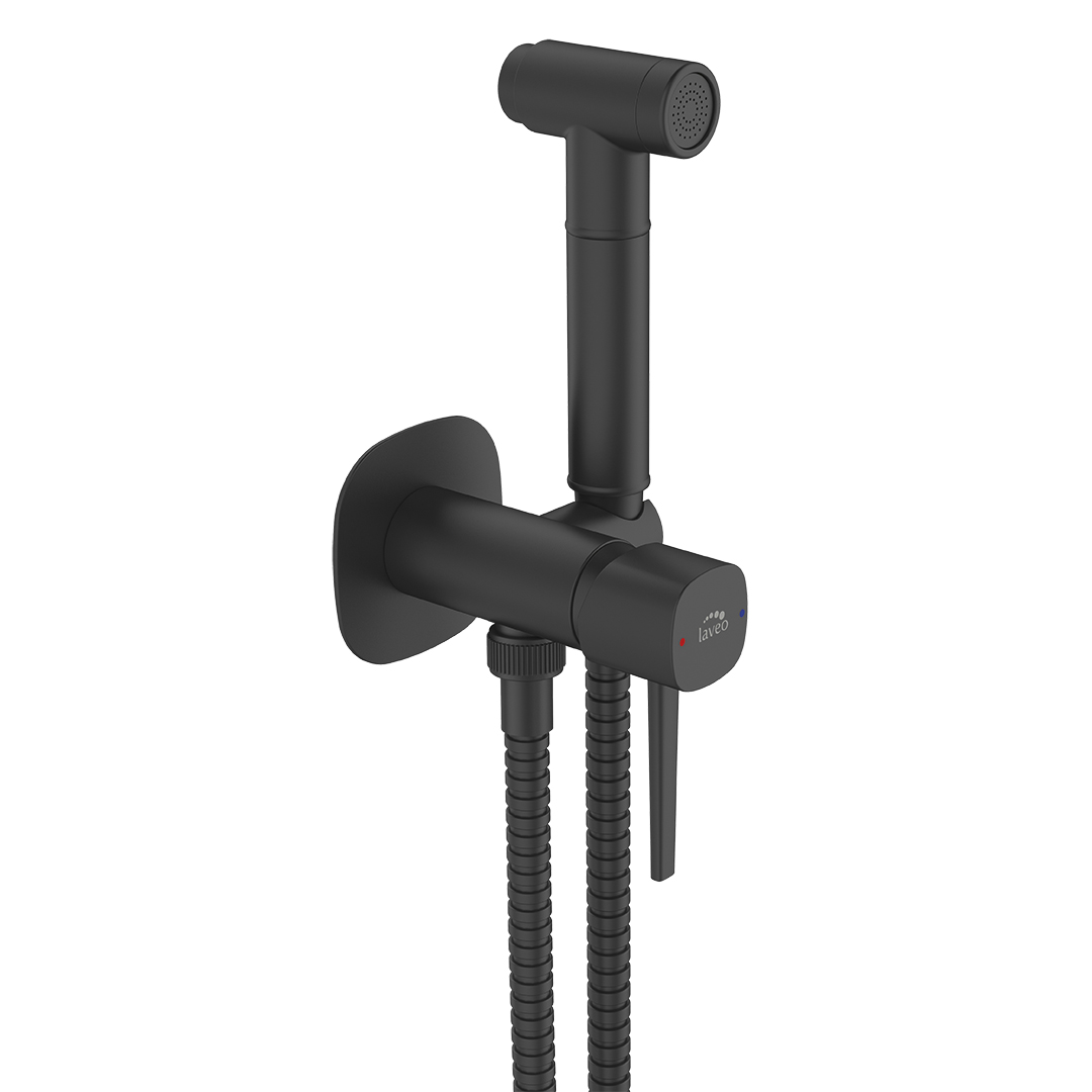 Darmowa Dostawa - Bateria bidetowa z zestawem prysznicowym podtynkowa czarna Laveo Pola BAP731P