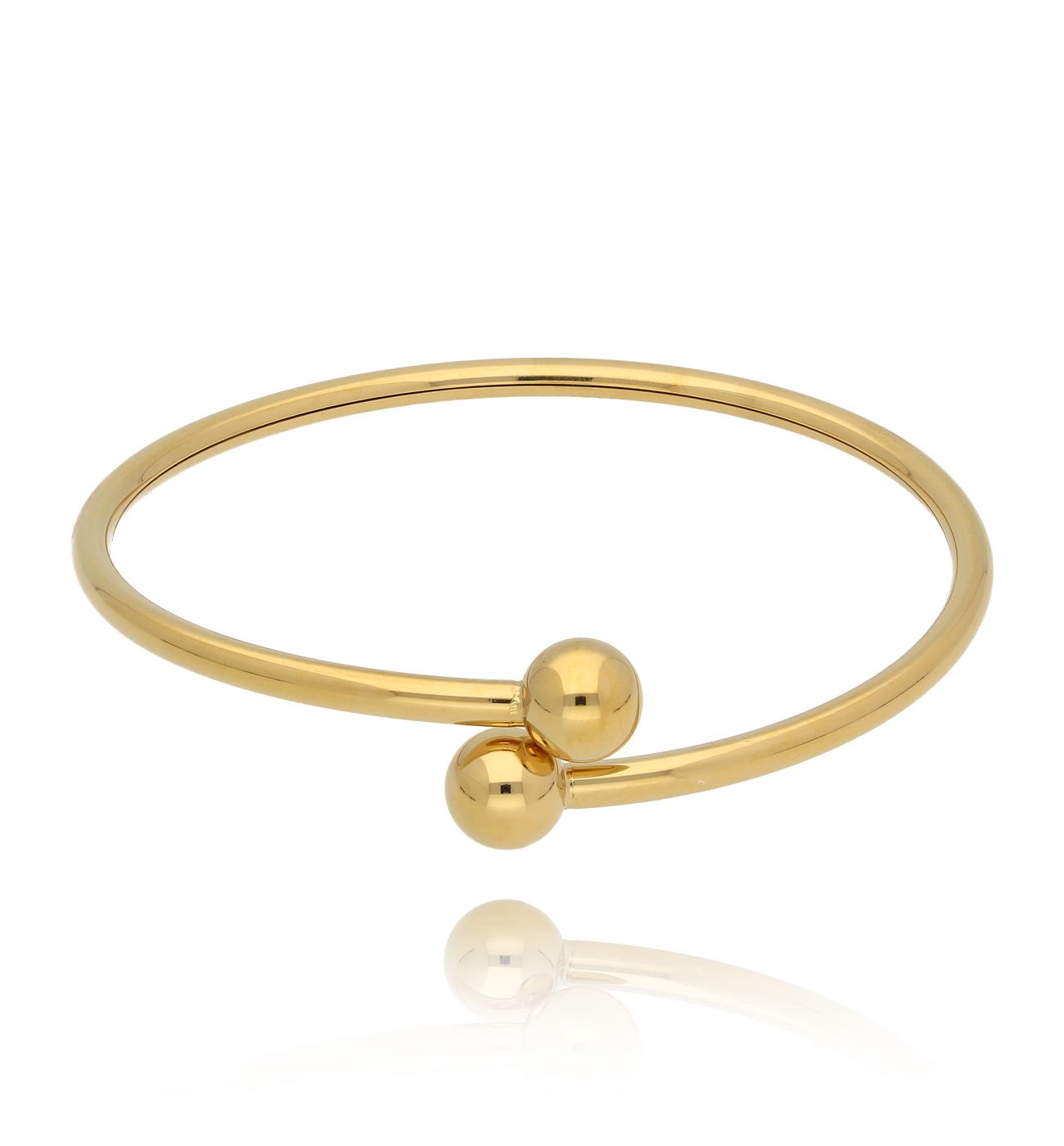 Bransoletka złota obręcz z kulkami Tissia - By Dziubeka