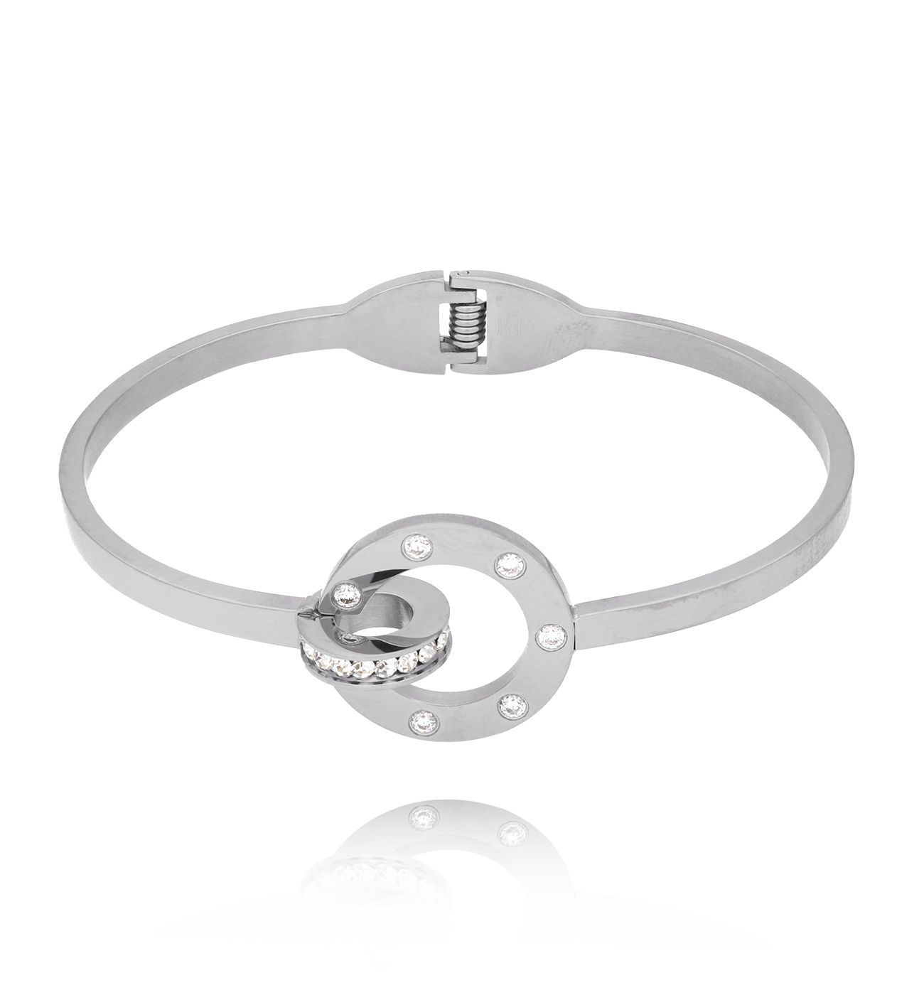 Bransoletka srebrna obręcz z cyrkoniami Kayoko BSA0461