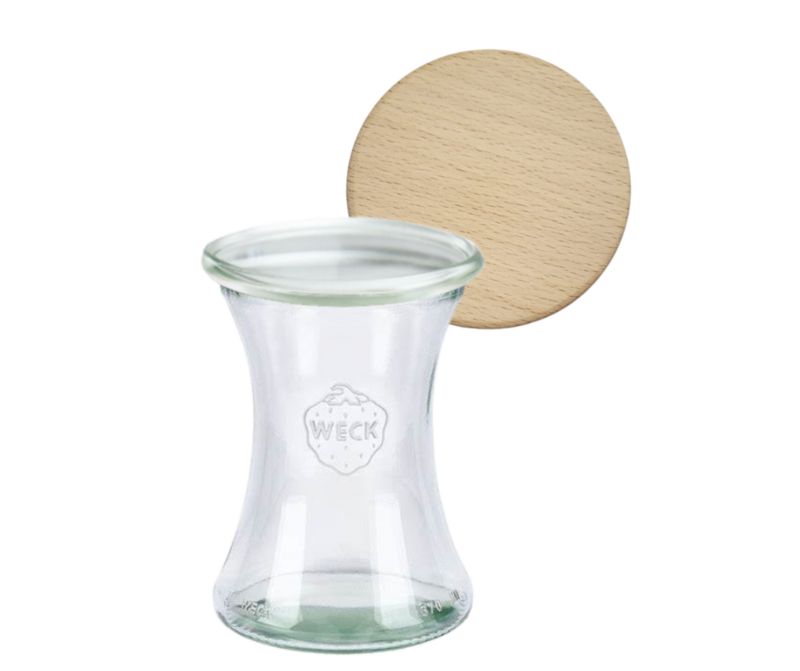 Słoik MODO24 Weck 370 ml fi 80 deli drewniane wieko 1 kpl.