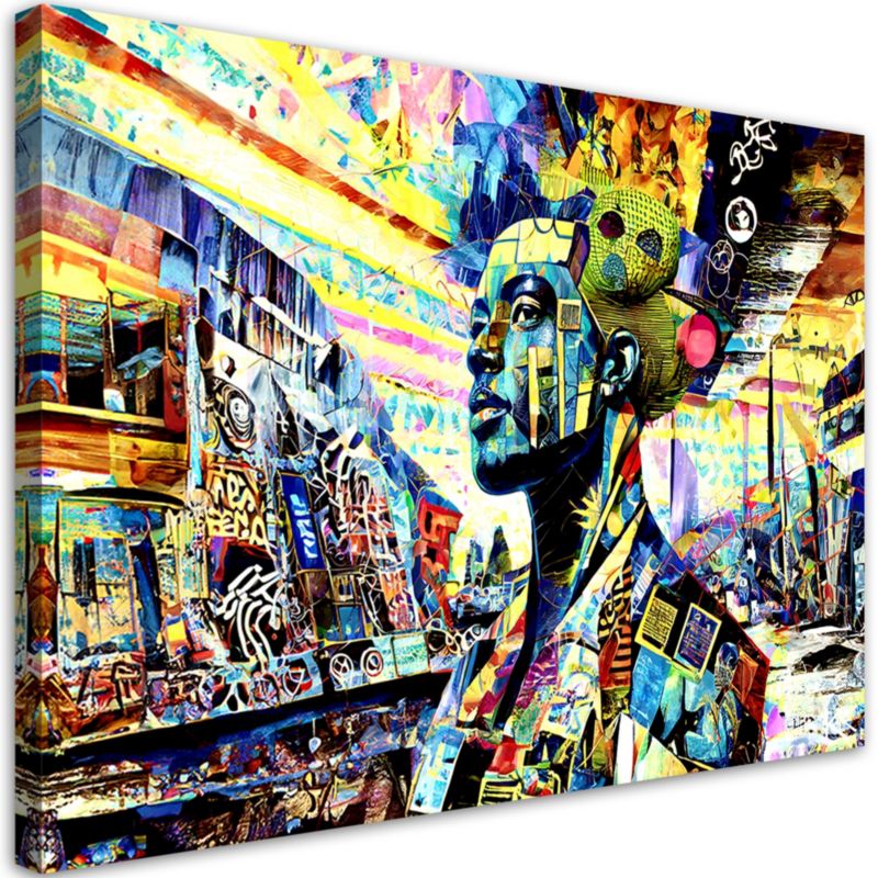 Obraz do salonu pokoju nowoczesny Feeby Kolorowa Kobieta Abstrakcja 90x60cm 1szt