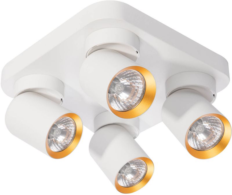 Spot Milagro Andy kwadratowy 4 x GU10 biały / złoty