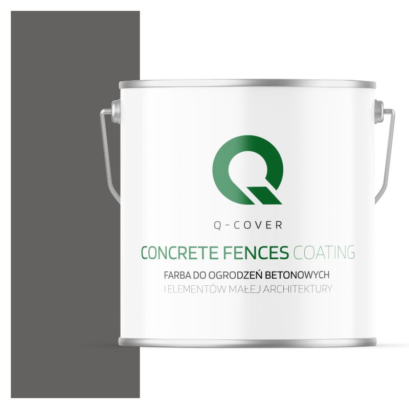 Farba do Ogrodzeń i Płotów Betonowych Q-Cover Szary Ciemny F276 5L