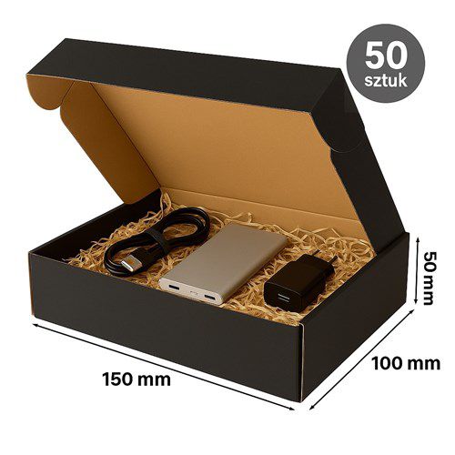 Pudełko fasonowe NEOPAK 150x100x50 mm czarne pakiet 50 szt.