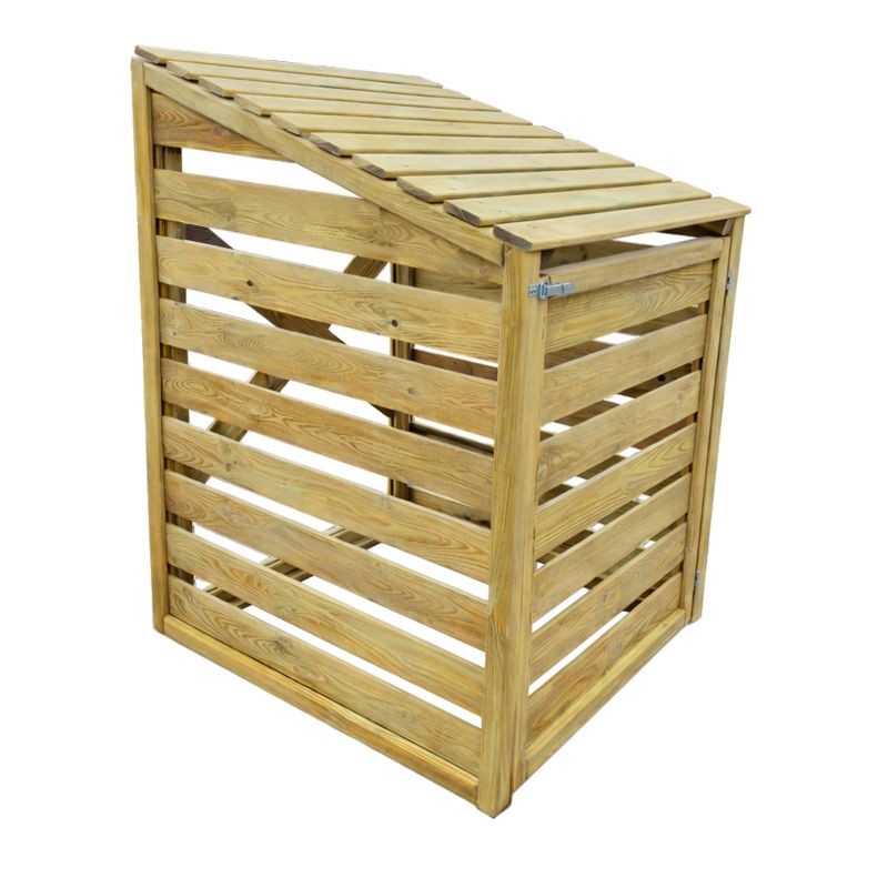 Drewniana pojedyncza obudowa na kosz do śmieci 4iQ Group 240L 1szt.