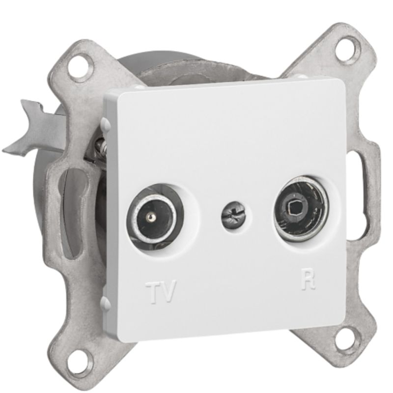 Gniazdo Antenowe TV Przelotowe Legrand Cariva Białe Podtynkowe 1 szt.