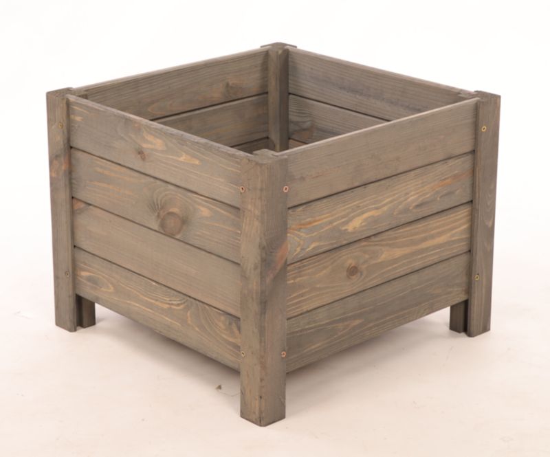 Donica drewniana MODO24 na nogach 31x40x40 cm impregnacja szara 1 szt.