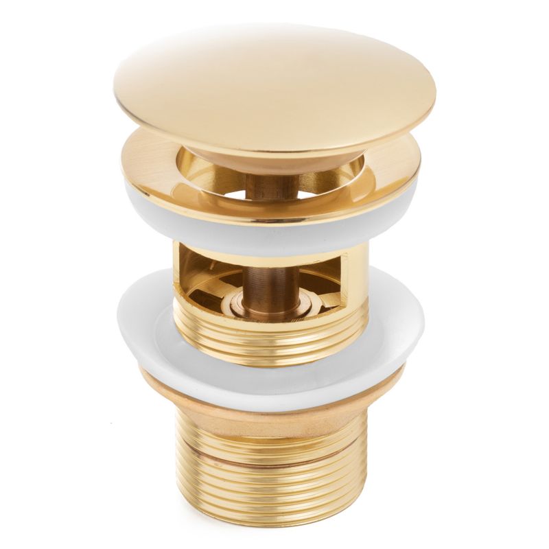 Korek klik-klak Yoka Home do umywalki z przelewem złoty - 1 szt.