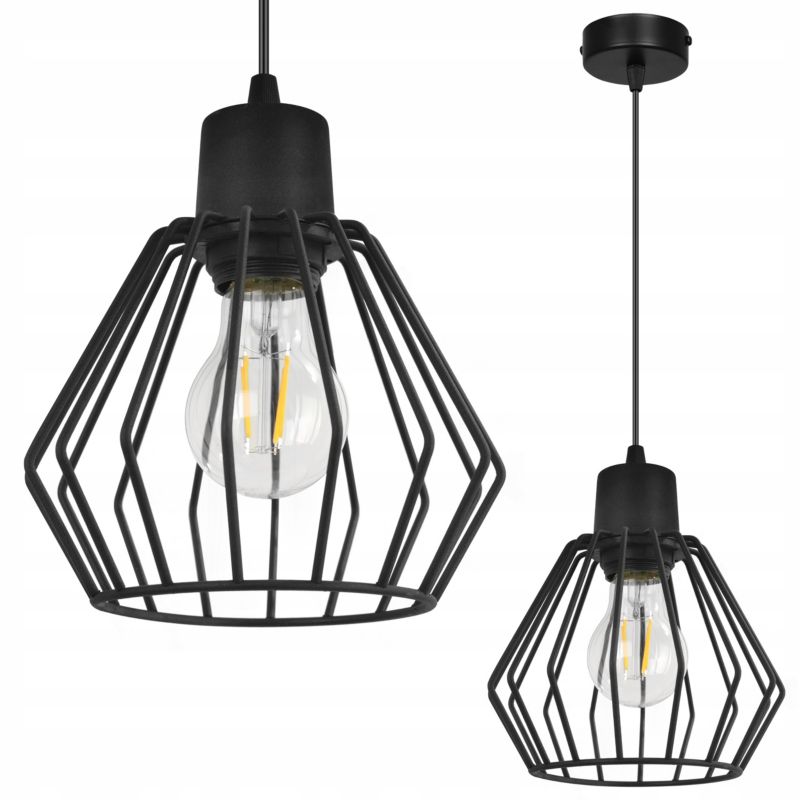 Lampa sufitowa wisząca Light Home LH Nuvola 1x E27 60W podstawa metalowa czarny 1szt.