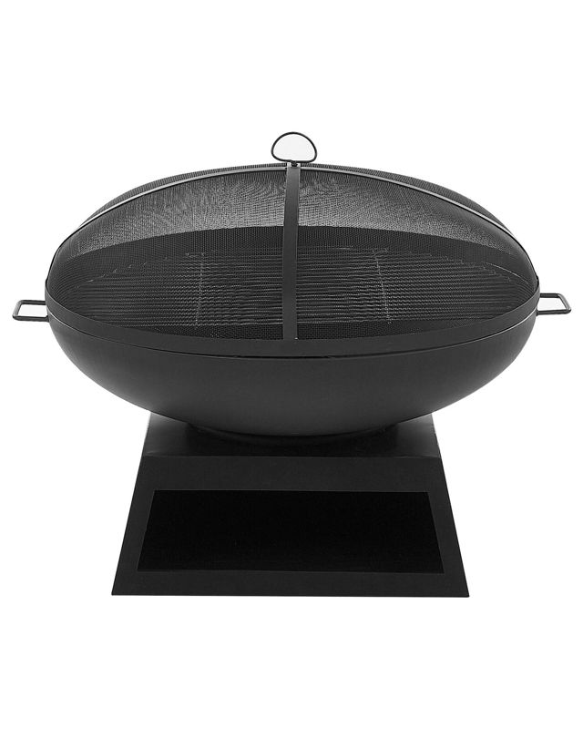 Palenisko ogrodowe z grillem stalowe czarne Semeru 1 szt.