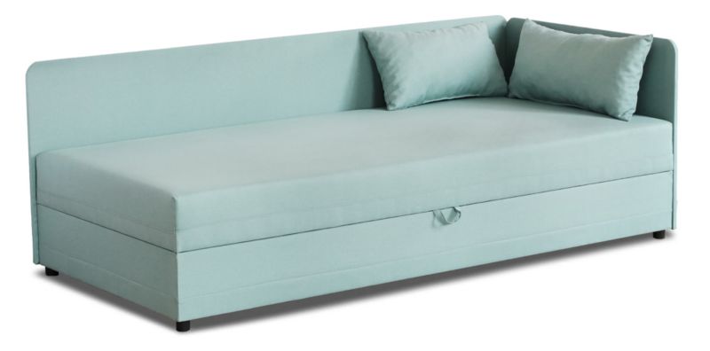 Tapczan jednoosobowy z pojemnikiem Bonni Hirek 90x200 Miętowy 1 szt.