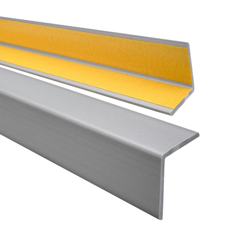 Kątownik miękki PCV 40x40mm QUEST, kątownik samoprzylepny ochronny, srebrny, 130 cm