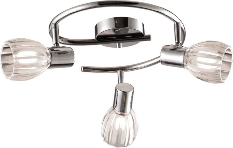 Lampa sufitowa wisząca Kaja Embo chromowana przezroczysty wym: 19 x 44 x 44 cm 3xE14 x 40W 1 szt.