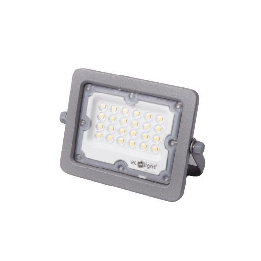 Naświetlacz LED Ecolight szary LED 20W 4000K 2000lm IP65 wym: 10,4 x 14 x 1,9 cm aluminium - 1 szt.