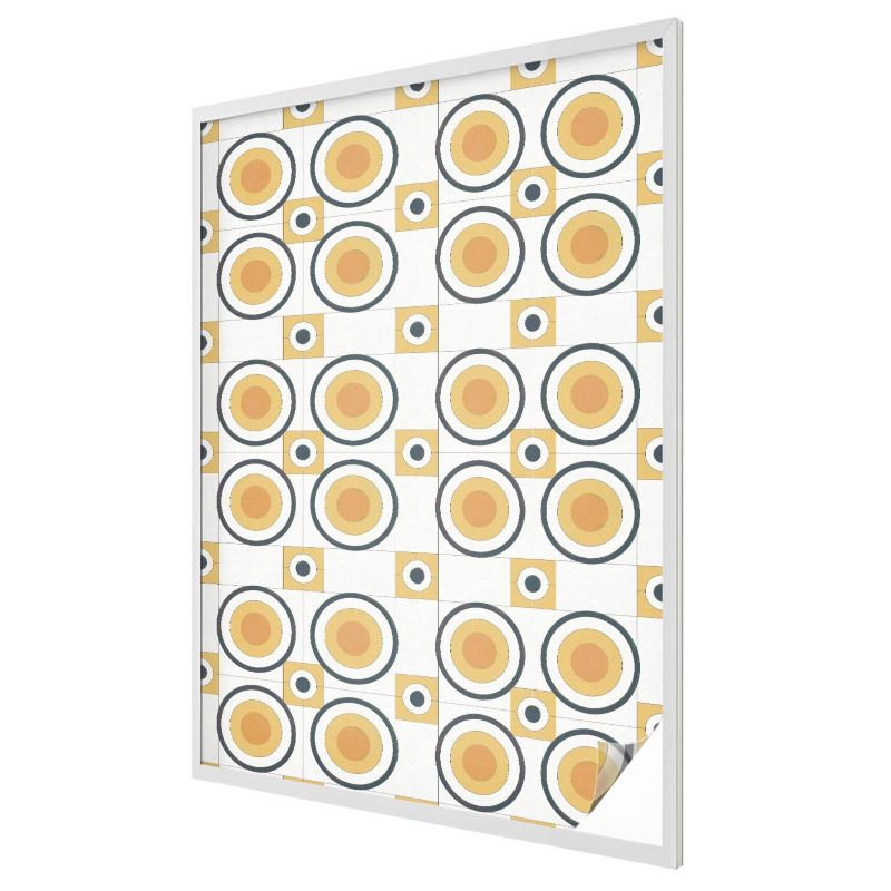 Folia Okienna Wallfluent 100x146 cm Chroniąca Prywatność Graficzny wzór retro z powtarzalnymi okręgami 1 rol.