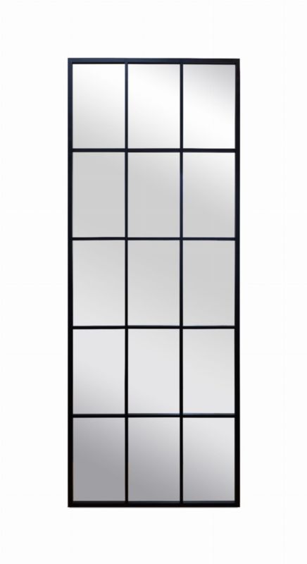 Lustro prostokątne BD art w ramie ze szprosami 60x160 cm do salonu garderoby korytarza czarne industrialne 1 szt.