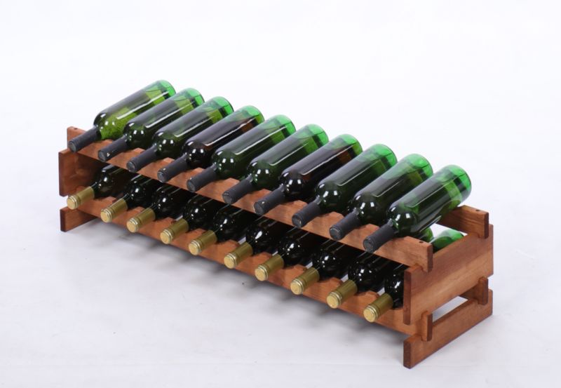 Stojak na wino MODO24 regał modułowy na butelki 2 leżnie x 10 butelek montaż bez narzędzi impregnacja brązowa 1 szt.