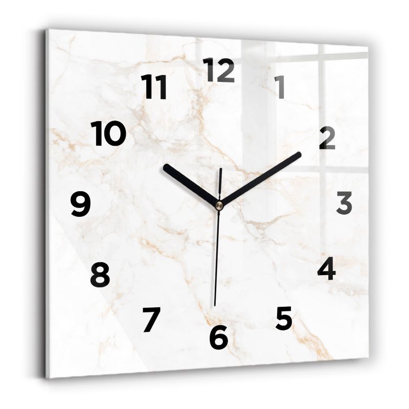 Zegar z czarnymi wskazówkami Wallfluent 30x30 cm Elegancki marmur 1 szt.