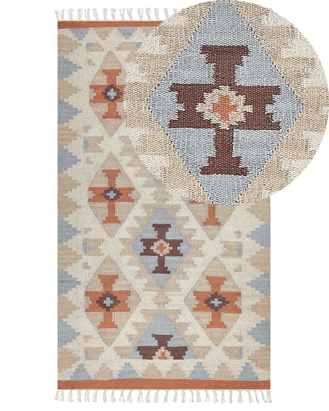 Dywan bawełniany kilim 80 x 150 cm wielokolorowy Dilijan 1 szt.